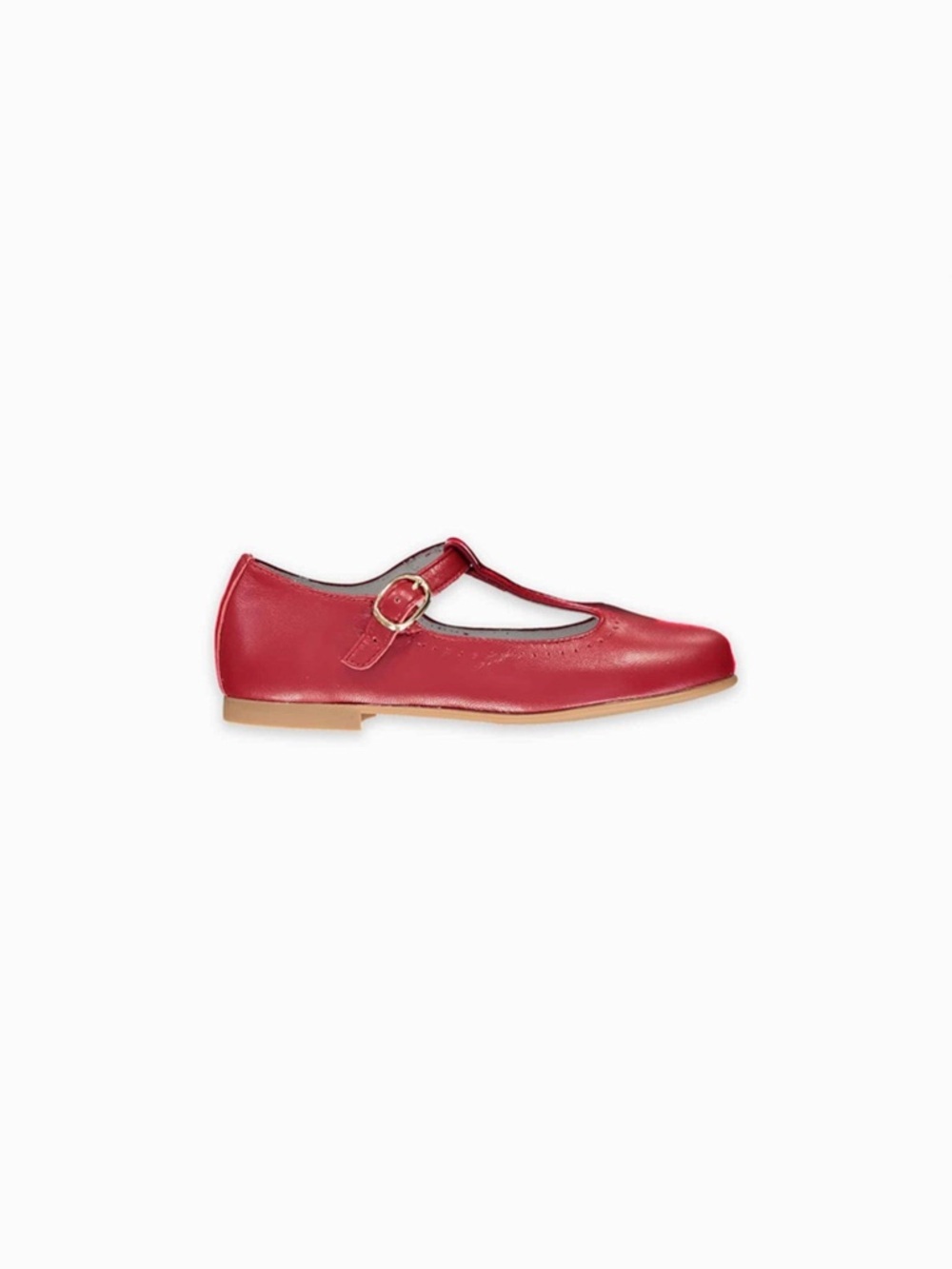 La Coqueta Red Leather T-Bar Mary Jane Shoes EU 27 US 10 - Picture 7 of 15